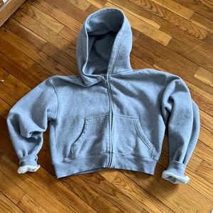 Womens Aritzia TNA gray zip hoodie boyfriend Size Xs